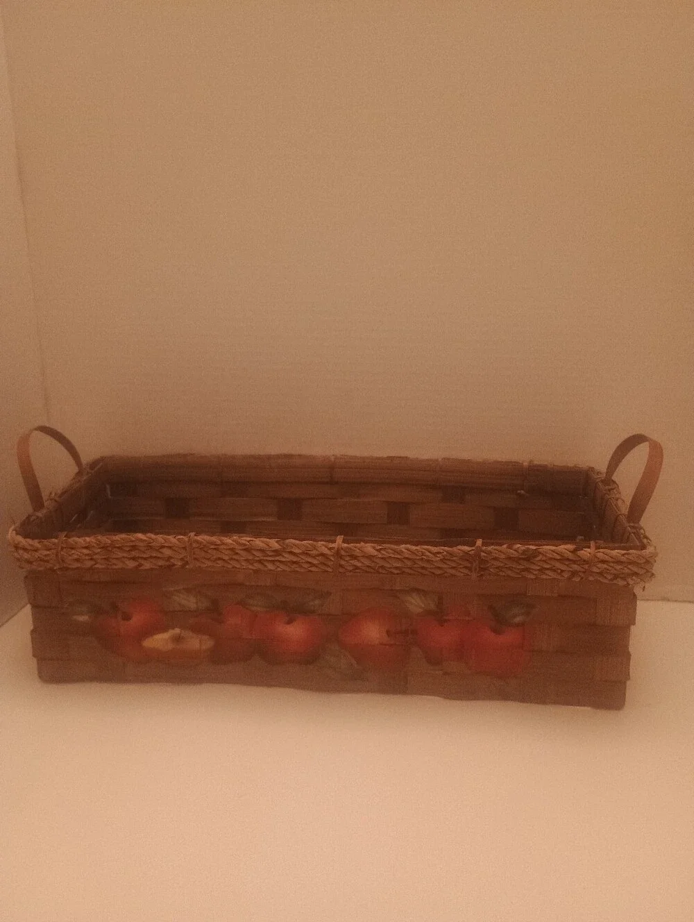 Woven Apple Accent Storage Basket - Brown